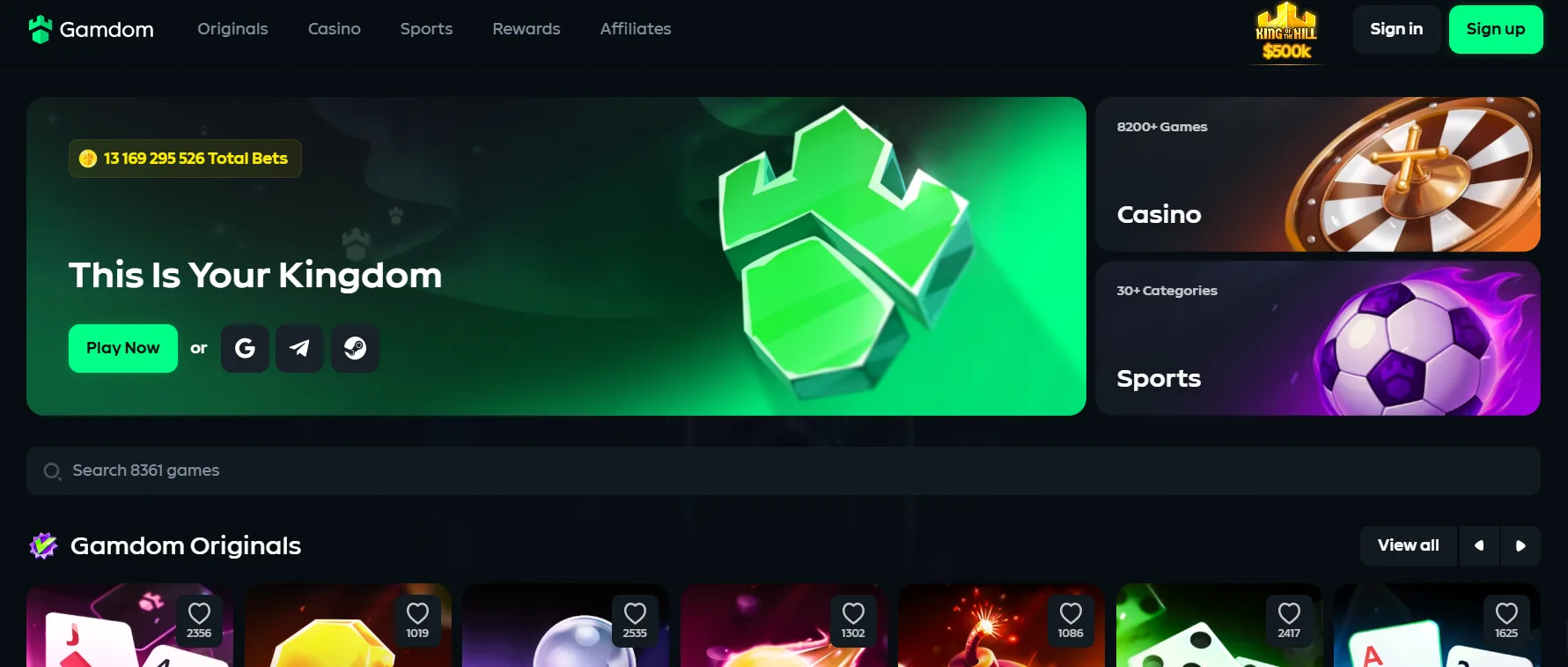 Gamdom Casino Screen