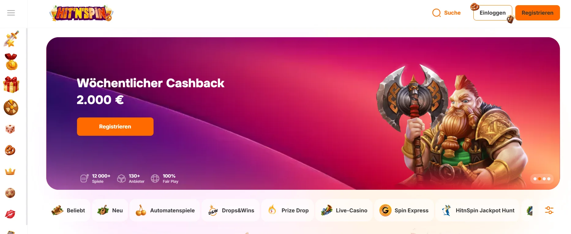 HitnSpin Casino Screen